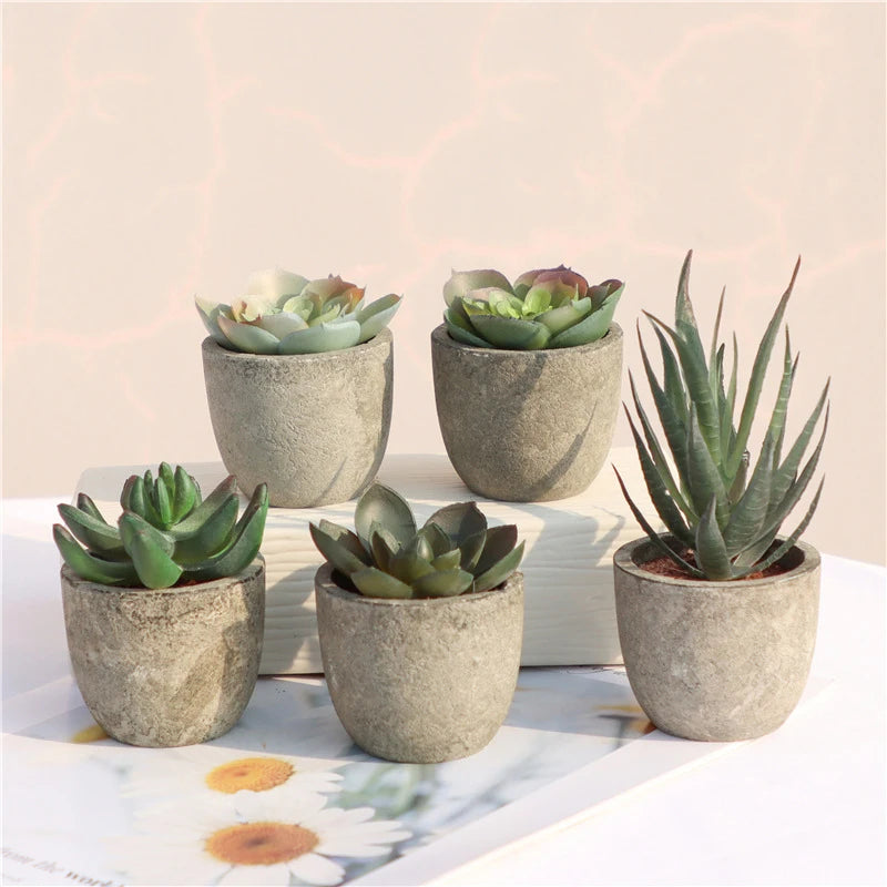 Mini Artificial Aloe Plants - Small Fake Plant Accents for Office and Home