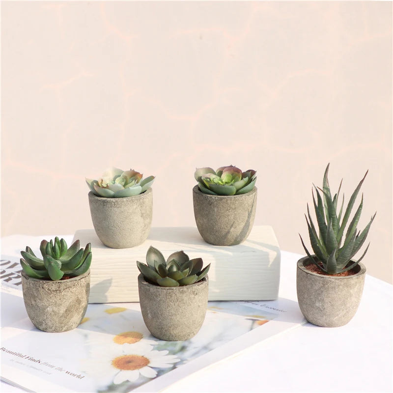 Mini Artificial Aloe Plants - Small Fake Plant Accents for Office and Home