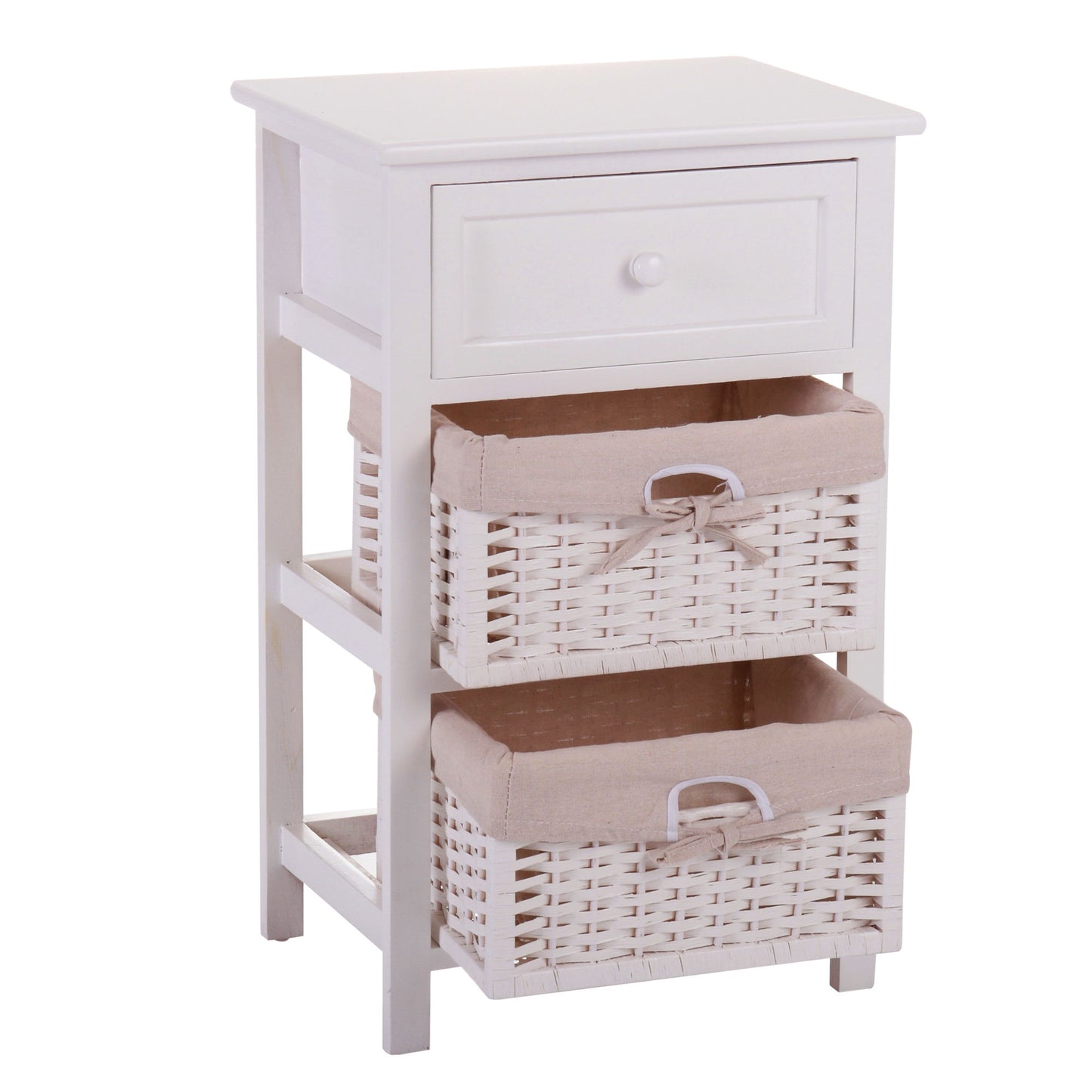 One Drawer Nightstand with Two Removable Baskets, Bathroom Storage or Bedroom