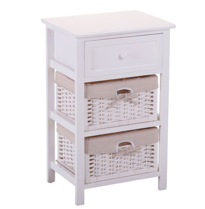 One Drawer Nightstand with Two Removable Baskets, Bathroom Storage or Bedroom