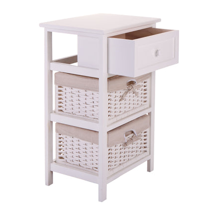 One Drawer Nightstand with Two Removable Baskets, Bathroom Storage or Bedroom