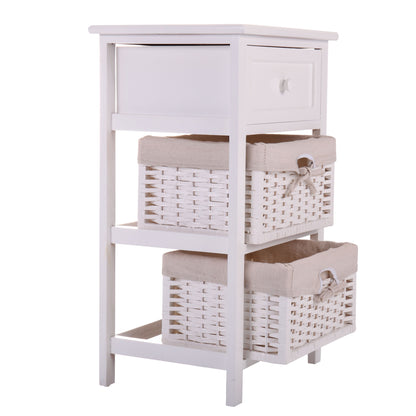 One Drawer Nightstand with Two Removable Baskets, Bathroom Storage or Bedroom