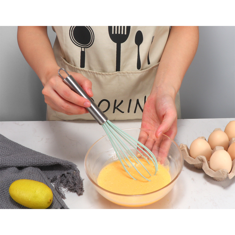 Silicone Cooking Utensils;  5 Piece Kitchen Cooking Set;  Includes Large Spatula;  Small Spatula;  Grease Brush;  Food Clamp;  Whisk